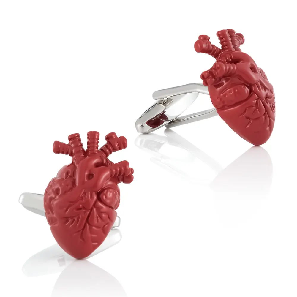 Personality Vibrant Red Heart Design Shape Cufflinks Popular Doctor Gifts CC0023