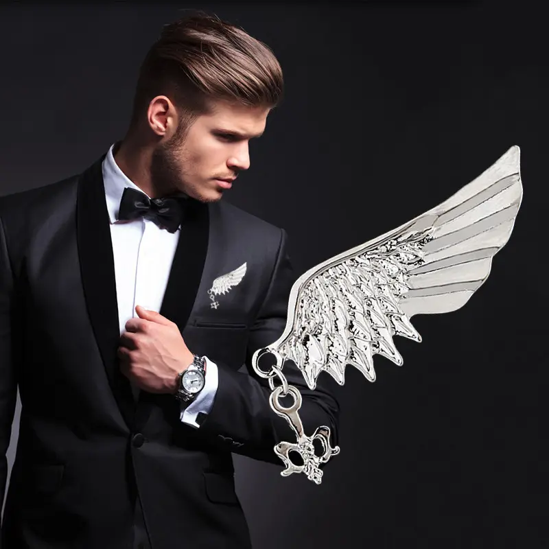 Hot Sale Alloy Angel Wing Lapel Pin for Men Suit Accessory Cheap Price BC-1057