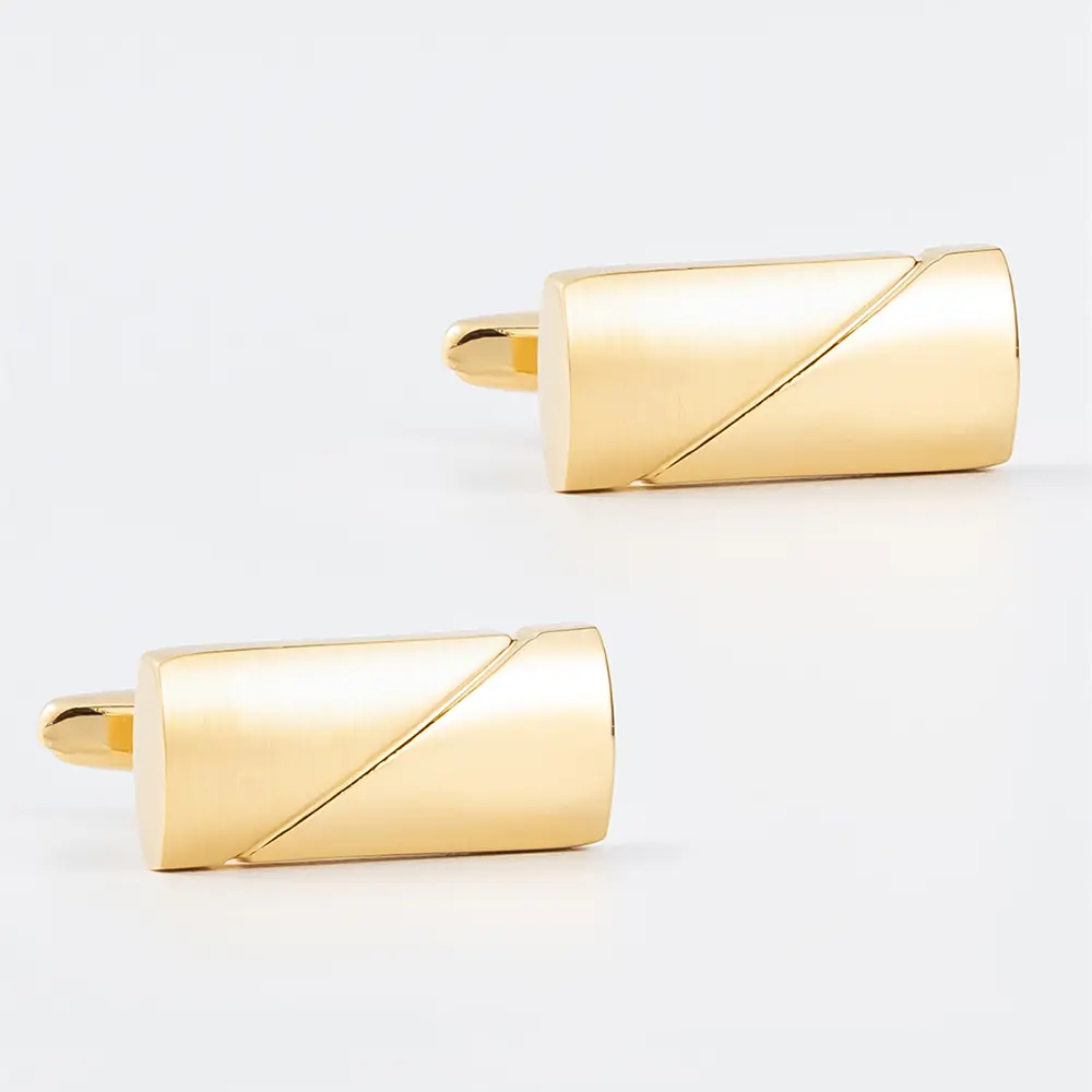 Wholesale Simple Rectangle Men Suit Shirt Cufflinks High Quality Gold Cufflinks CL0079-1