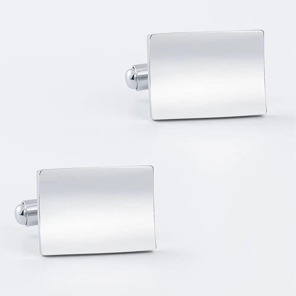 Hot Selling Low Price Fashion Silver Brushed Square Metal Cufflinks For Men Suit Shirt CL-C063