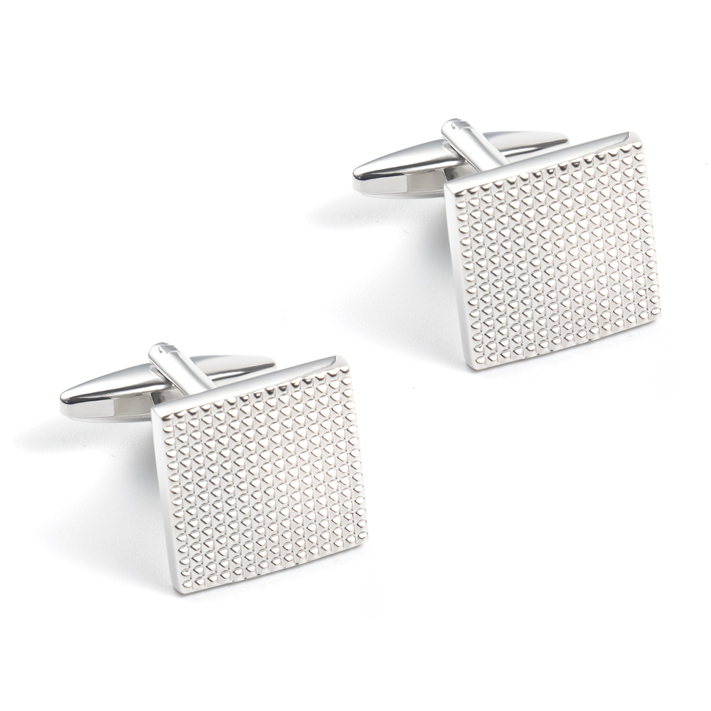 Latest Design Retro Silver Square Dot Brass Material Men Cufflinks For Shirts CL0190-S