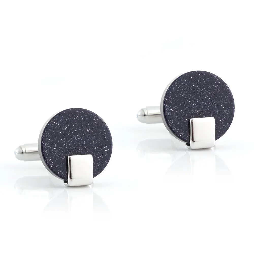 Hot Selling Round Galaxy Stone High Quality Wedding Shirt Jewel Cufflinks MenGifts