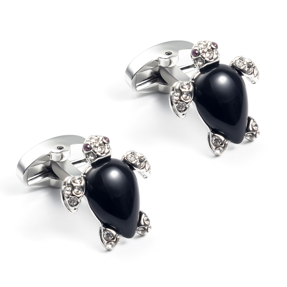 Luxury Men Jewel Animal Design Black Onyx Turtl...