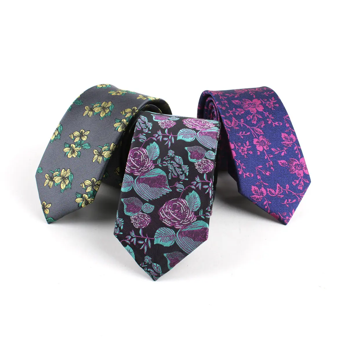 Custom Made 6CM Casual Mens Floral Pattern Polyester Party Wedding Holiday Neck Ties PT6003