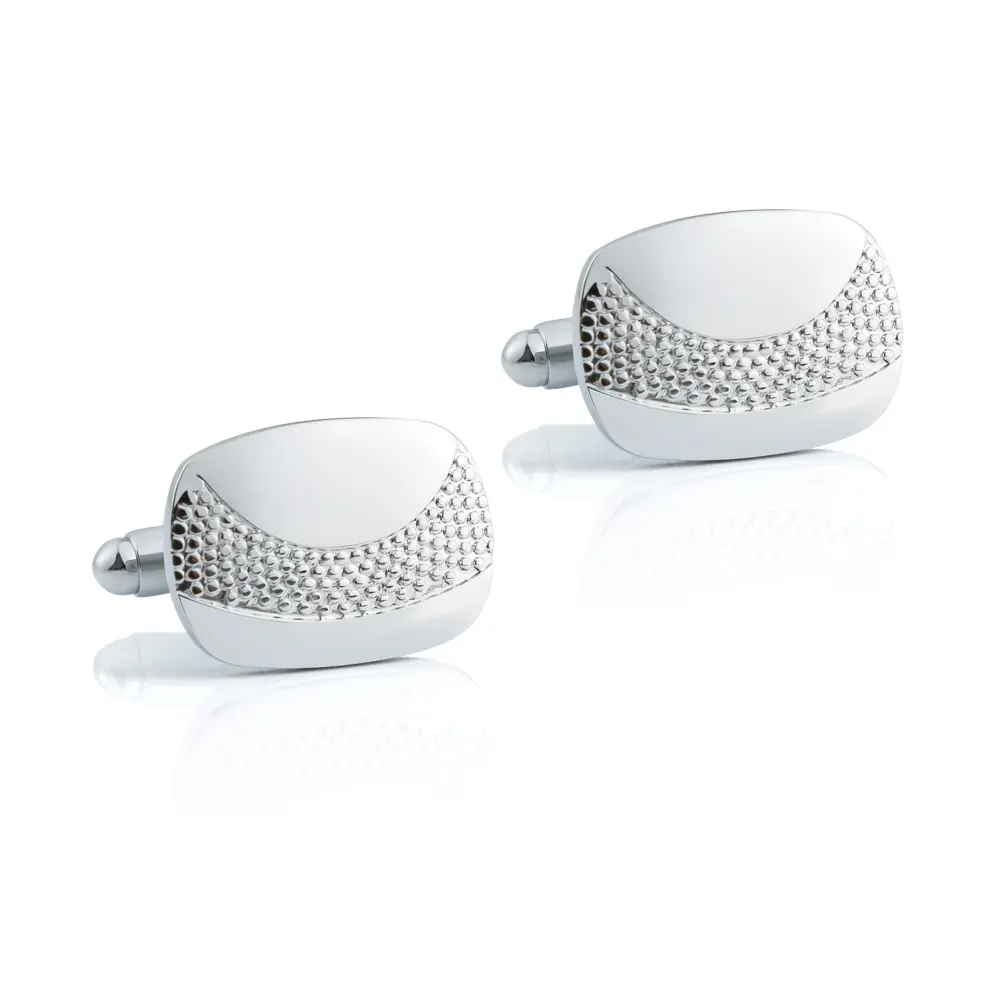 Simple Low Price Silver Metal Square Mens Cufflinks Wholesale CL-C234