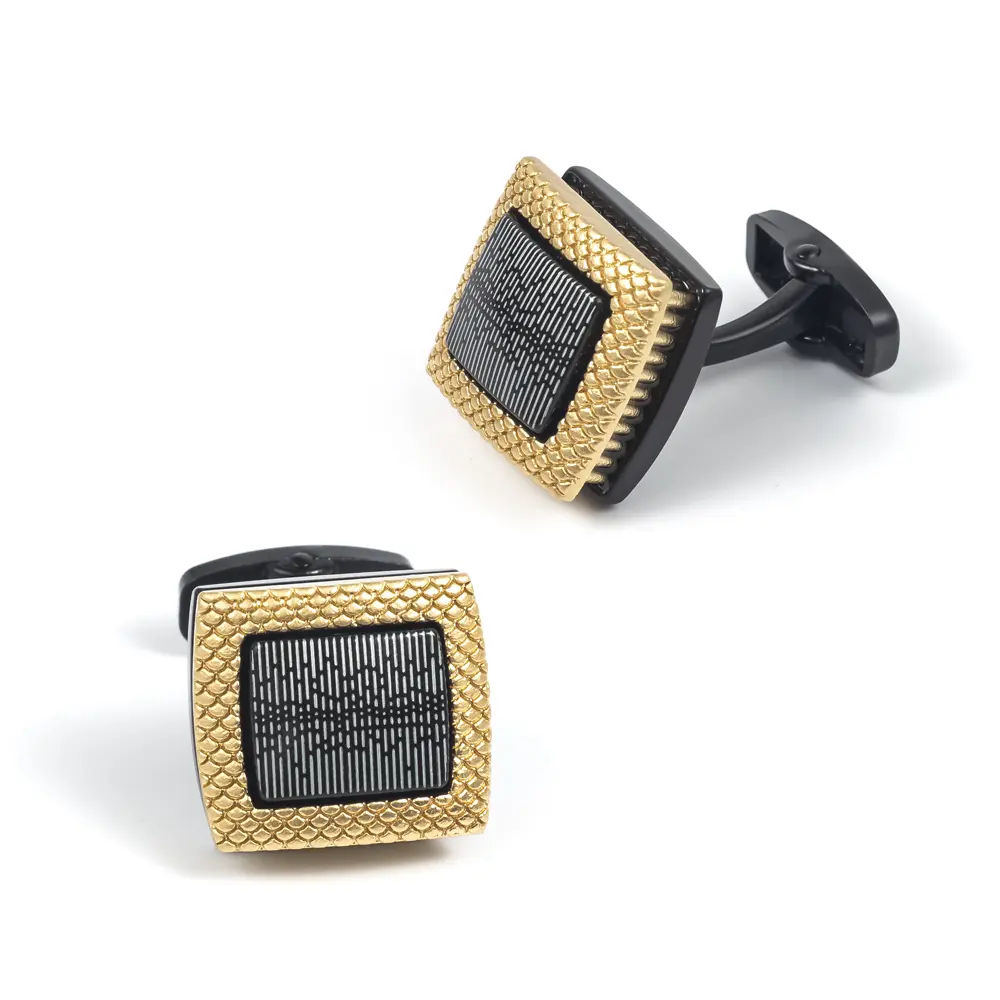 Classical Black and Golden Music Magic Cube Design Alloy Cuff Link for Men Shirt