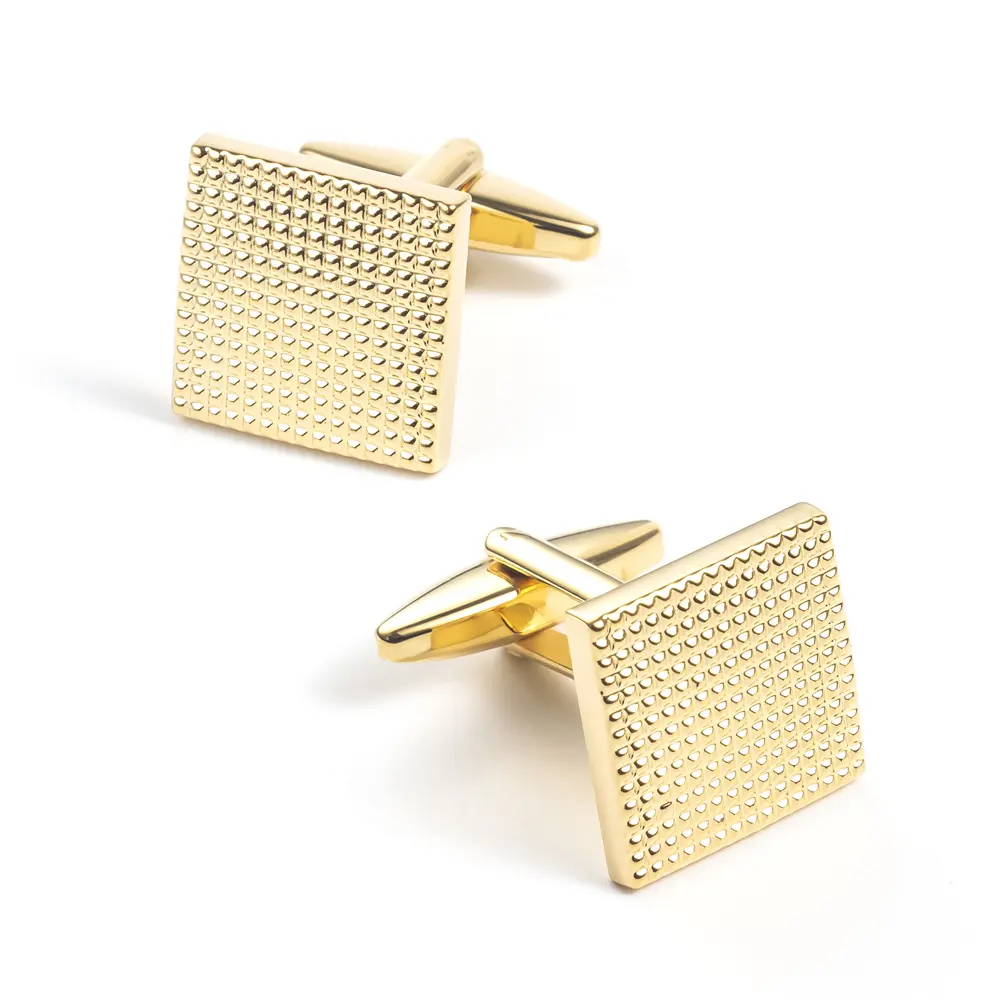 Latest Design Retro Golden Square Dot Brass Material Men Cufflinks For Shirts CL0190-G