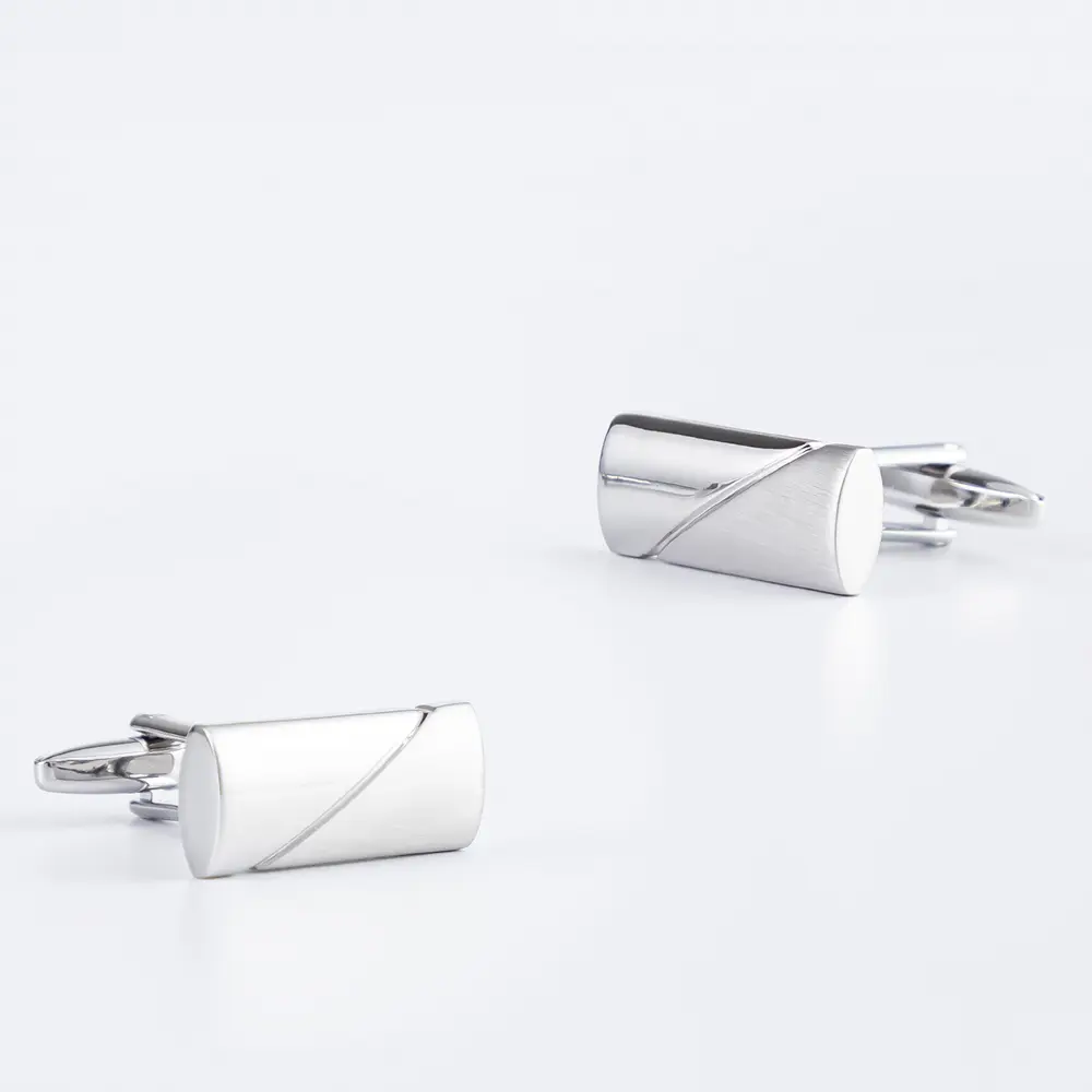 Simple Fashion Sliver Rectangular Metal Mens Cufflinks Wholesale CL0079-2