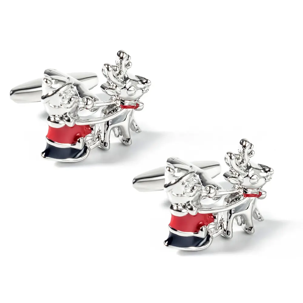 Men's Luxury Christmas Reindeer Suit Cufflinks Accessories for Wedding Party CC0189