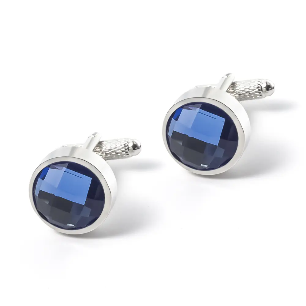 Men's Cufflinks Blue Eyes Gemstone Zirconia Cufflinks Hot Selling CS0091-2