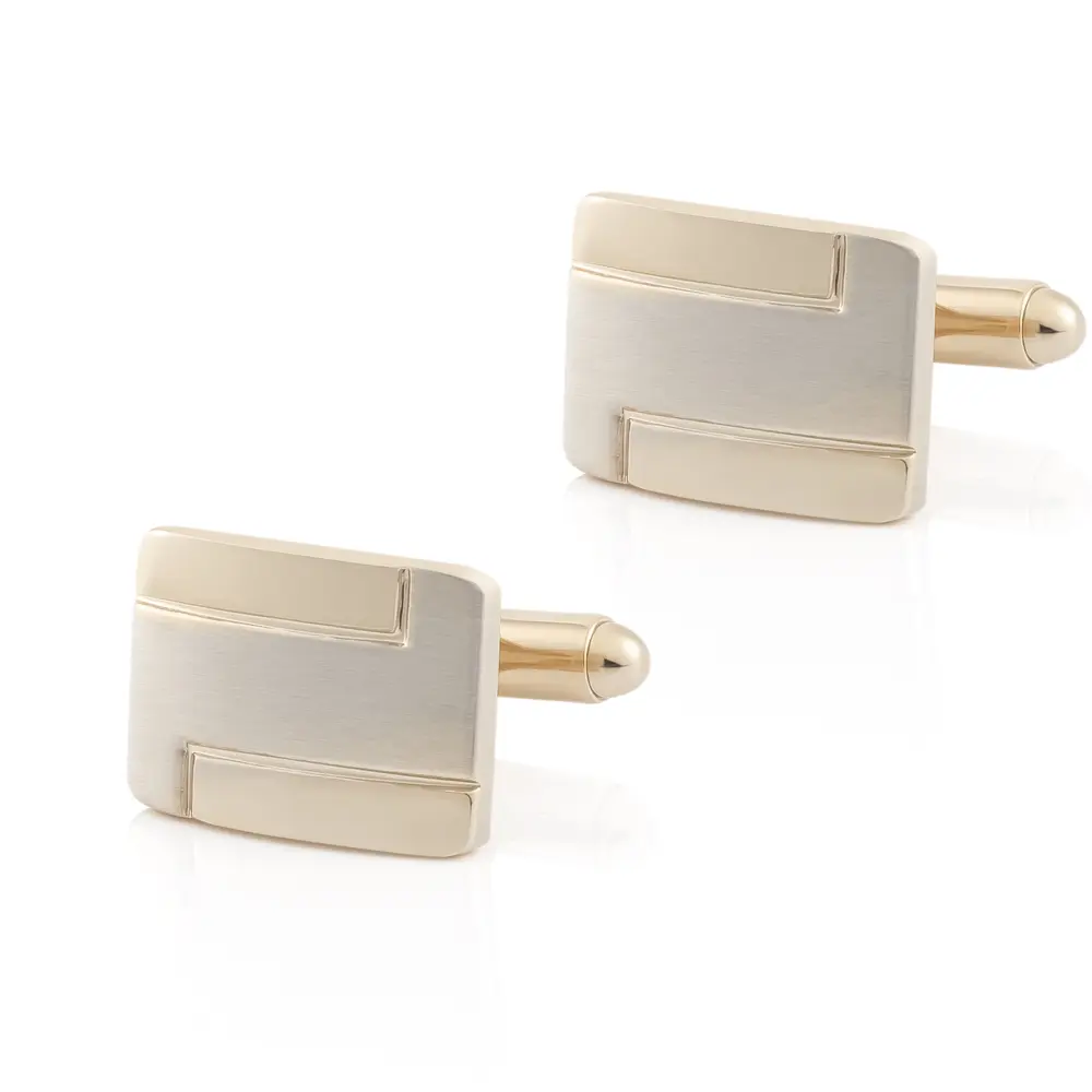 High Quality Classic Design Mens French Shirt Cuff Button Copper Silver Square Wholesale CL-C032-G