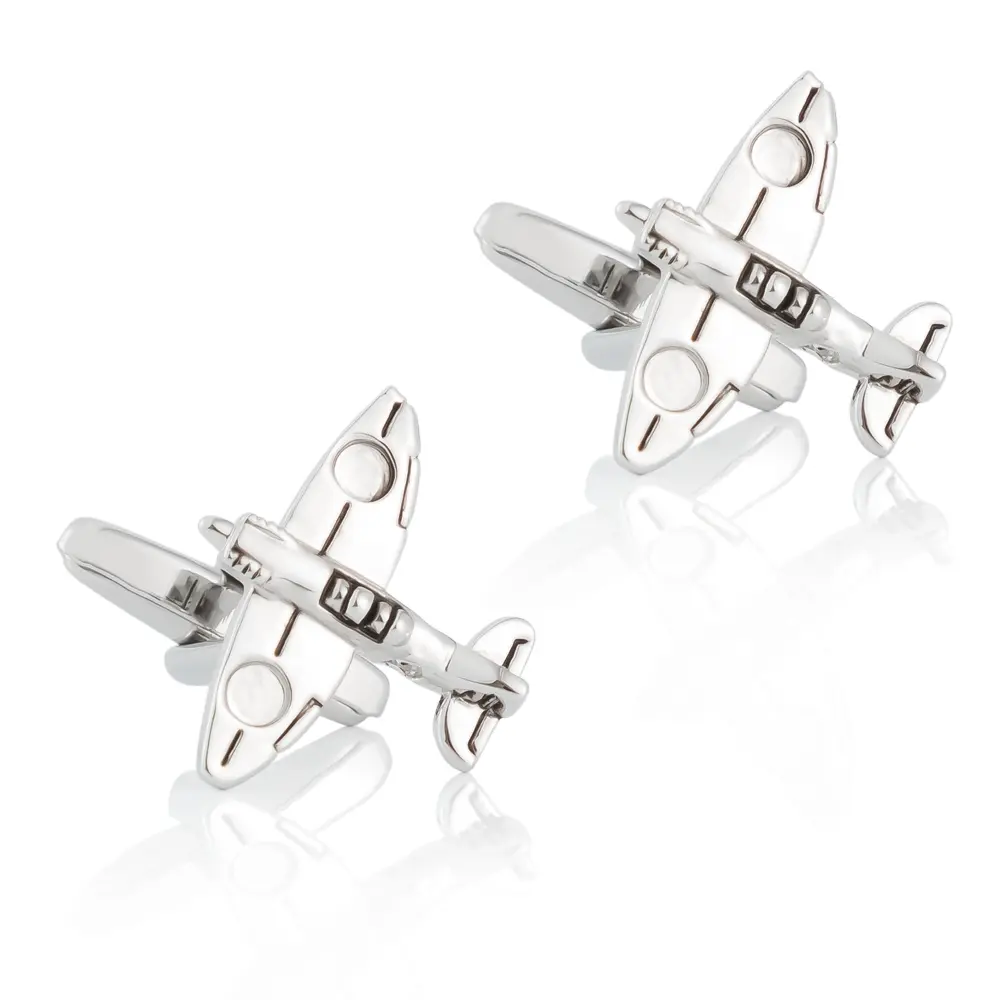 Personalised Brass Novelty Silver 3D Airplane Cufflinks Gift for Men CC0014S