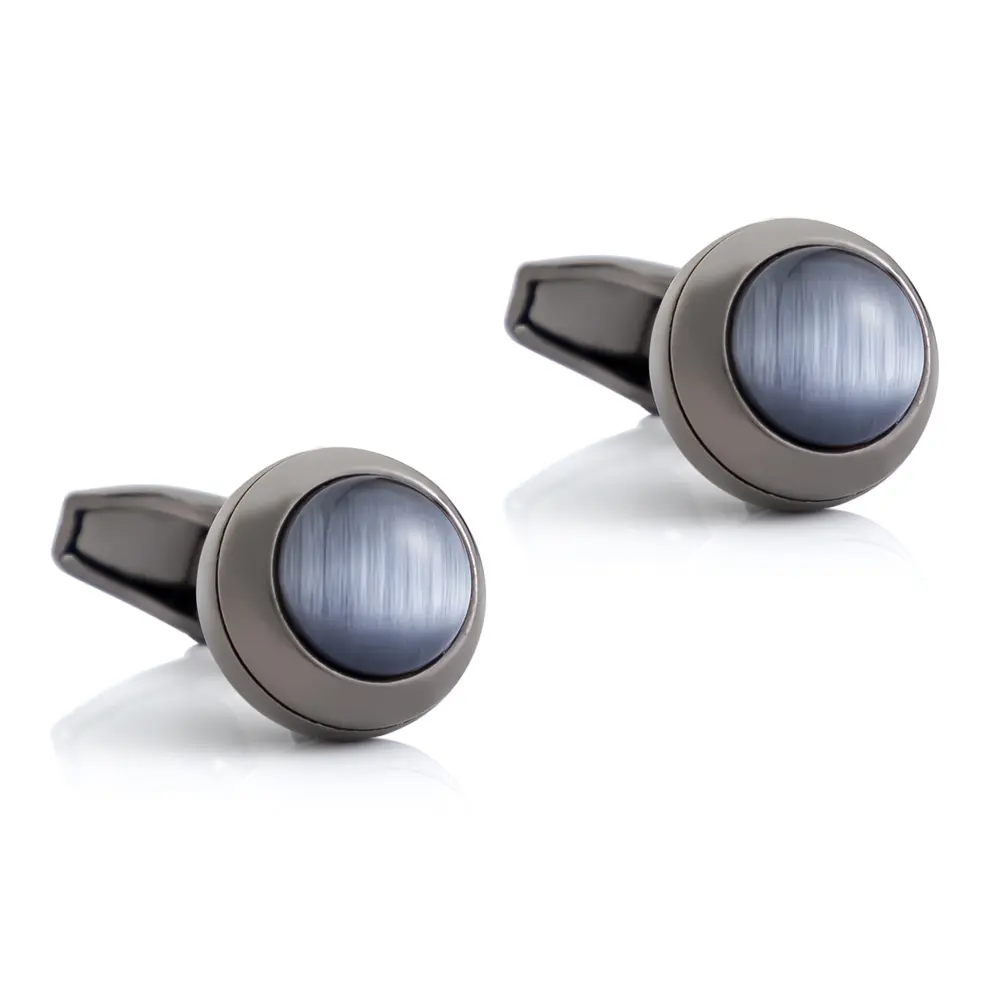 Black Cora Crystal Stone Cufflinks Elegance Designer Men Cuff Links Rose