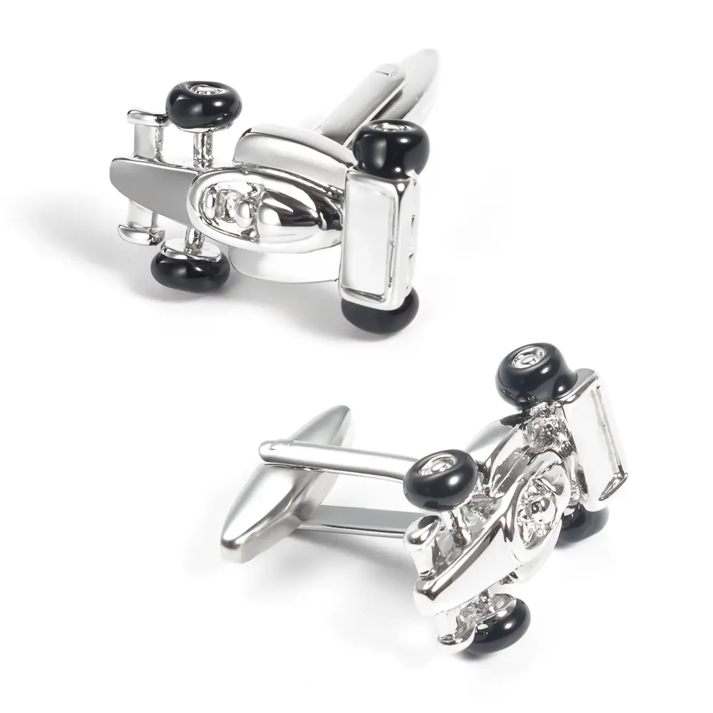 Wholesale Personalized Hiqh Quality Silver Plated F1 Car Shape Cuff Links CC0275