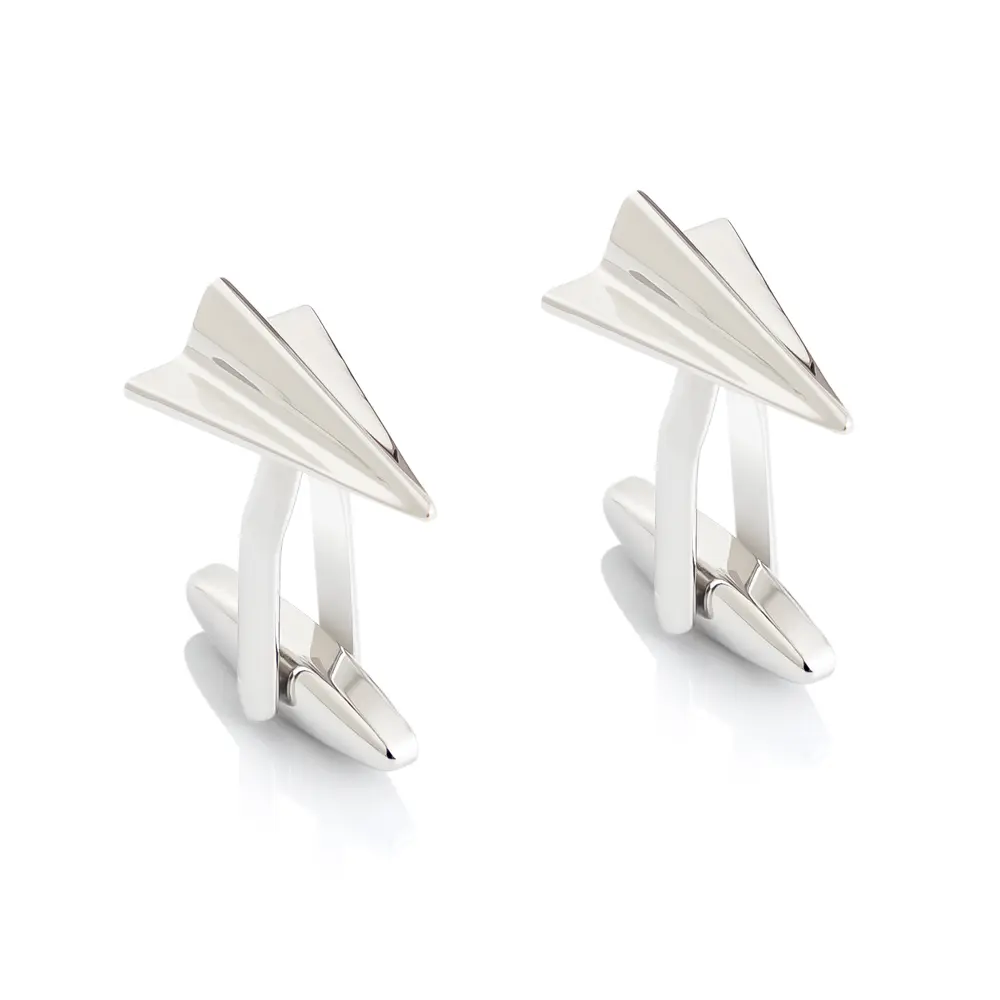 Factory Wholesale Price Mini Kite Paper Plane Shape Men Business Suit Shirt Cufflinks CL0108-S