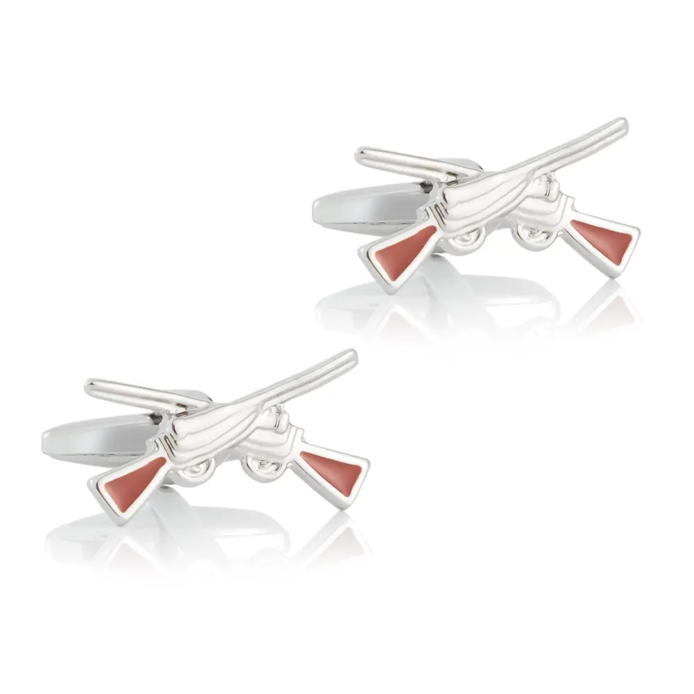 High Quality French Novelty Designer Double Hunter Gun Shape Copper Cufflinks Wholesale CC0328