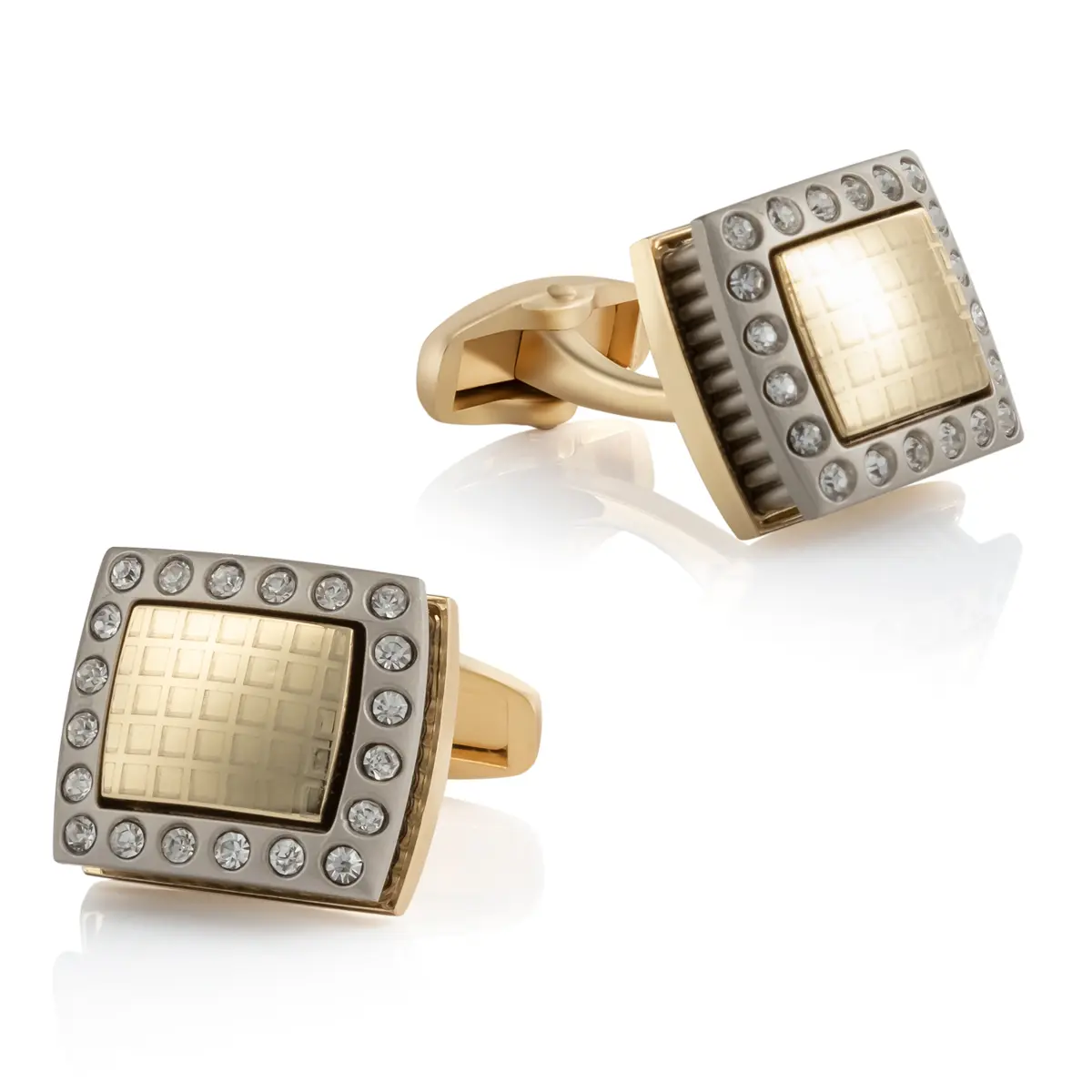 Classic Cube Design Diamond Rhinestone Men Cufflinks Low Price Wholesale