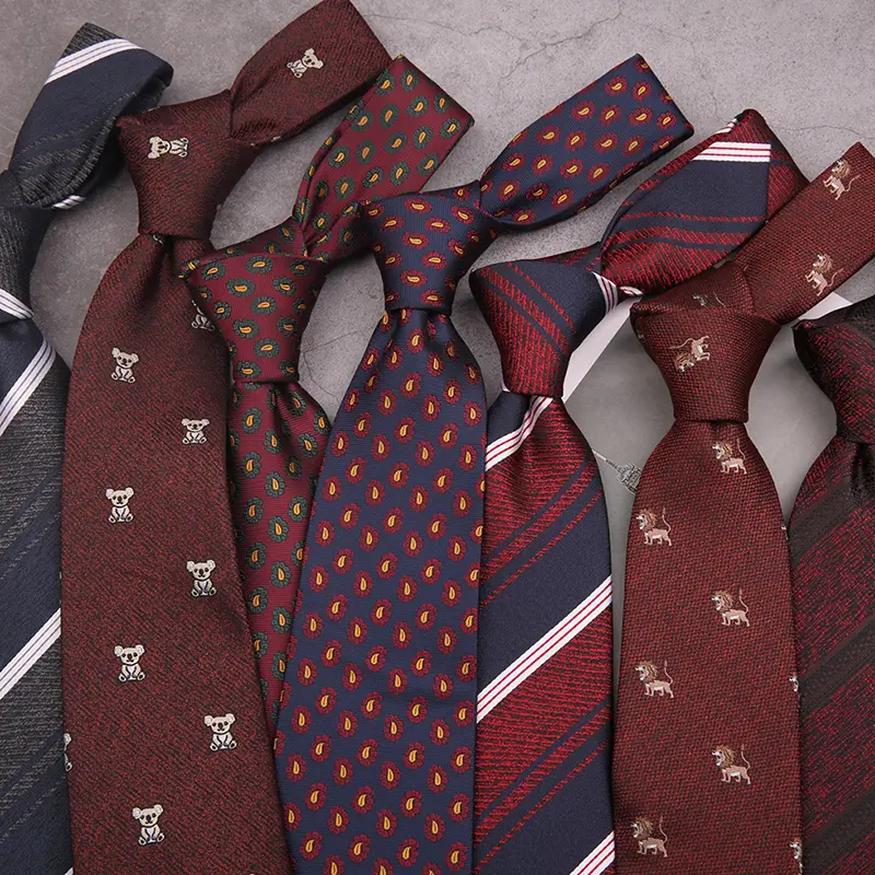 Factory Cheap Fashion Polyester Animal Patterns Business Striped Tie for Groom PT830-57