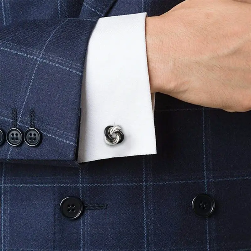 Classic Style Double Color Copper Knot Cufflink for Men Shirts04.jpg