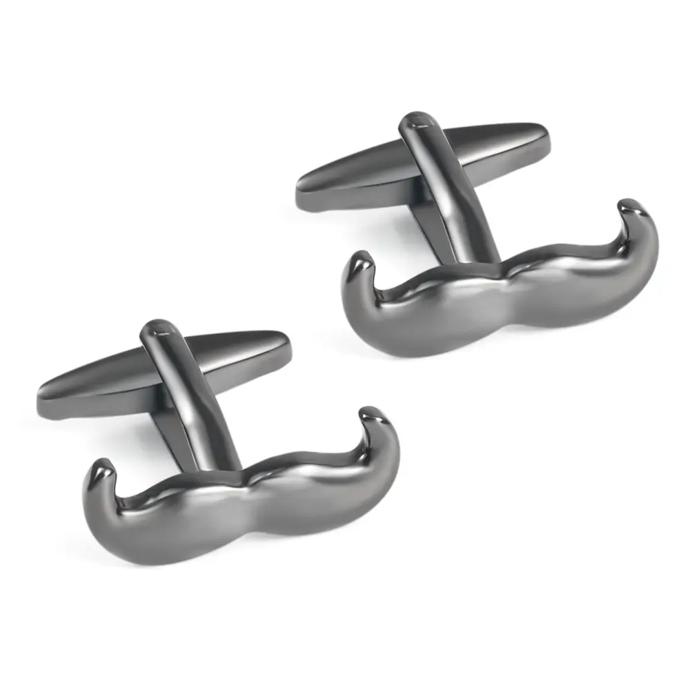 Hot Selling Novelty Design Stock Black Color Men Mustache Cufflinks Gentleman Gifts CL0022