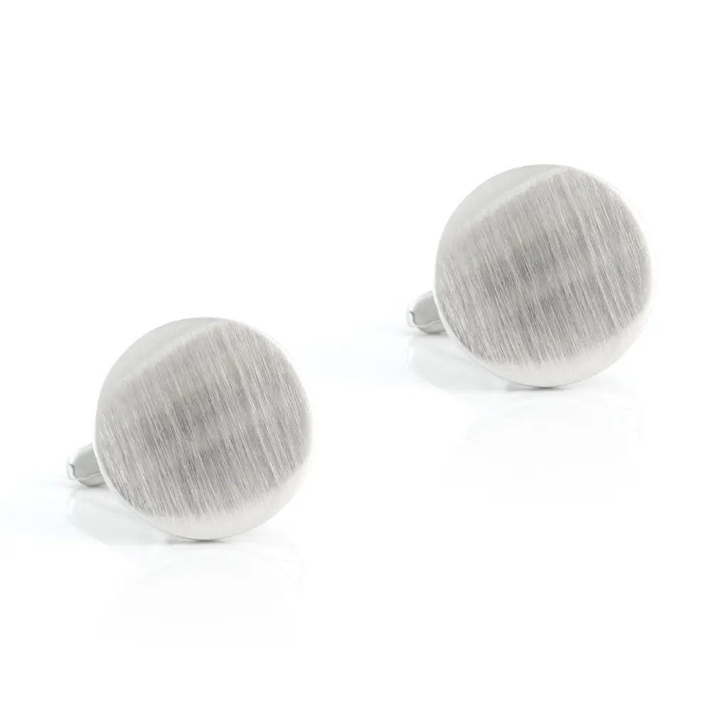 Wholesale Personalized Round Matte Blank Custom Logo Men Metal Brass Cufflinks For Shirt CL0192
