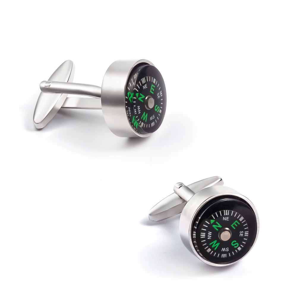 Fashion Green Compass Men's French Swank Cufflinks Men Bulk Accessories