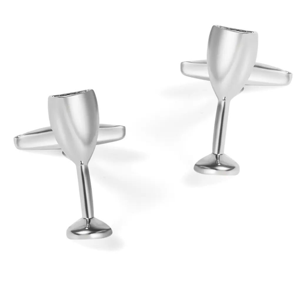 Wholesale Copper Material Novelty Funny Wine Glass Bottle Cufflinks For Party CL0028