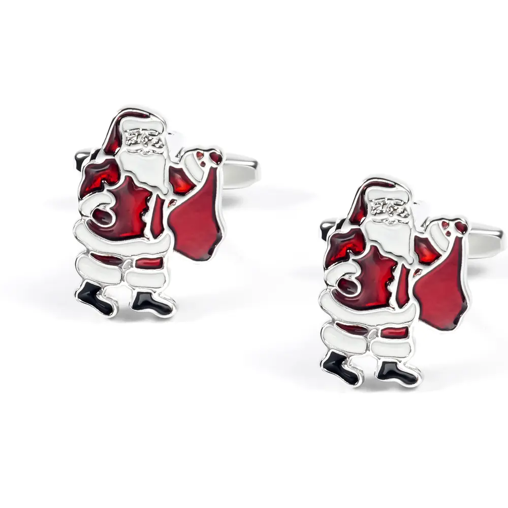 Factory Wholesale Low Price Funny Santa Claus Enamel Cufflinks Men Christmas Gifts CC0188