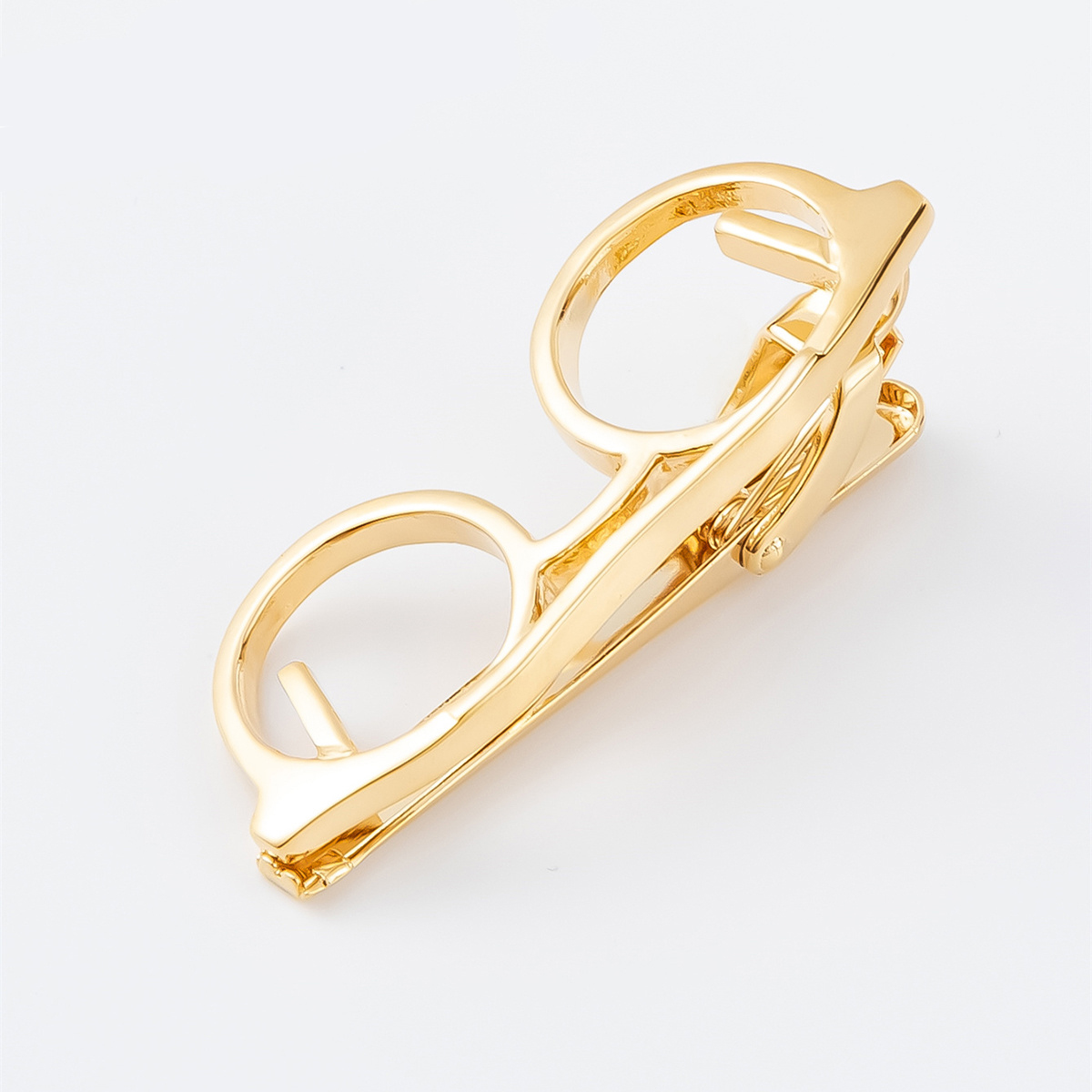 Factory Supply Amazon Hot Selling Novelty Golden Glasses Tie Bar Tie Clip for Men's Gifts TL1009-G