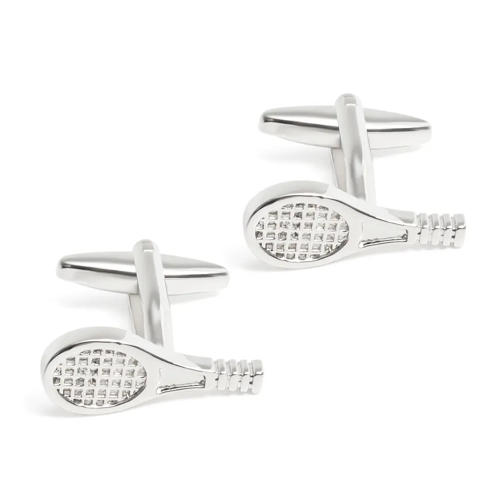 Wholesale Novelty Fashion Silver Tennis Racket Men Sports Cufflinks For Men Shirt CL0033