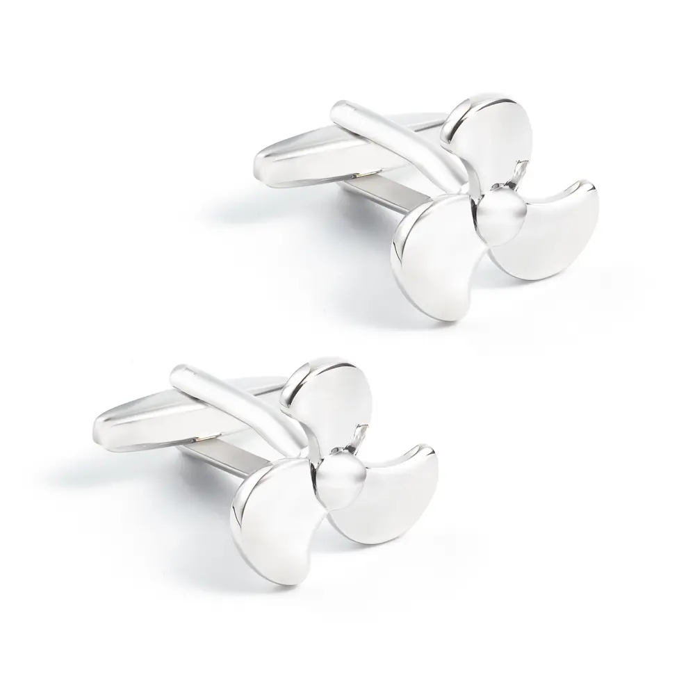JINJIE Silver Metal Cufflinks French Copper Propeller Cufflinks For Men Shirts CL0052