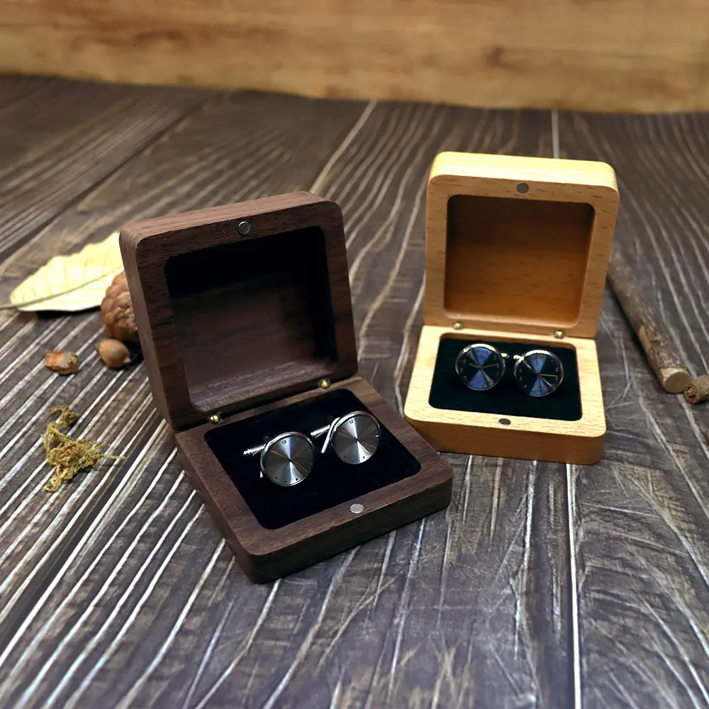 Factory Premium Flip Cover Walnut Wooden Cuffli...