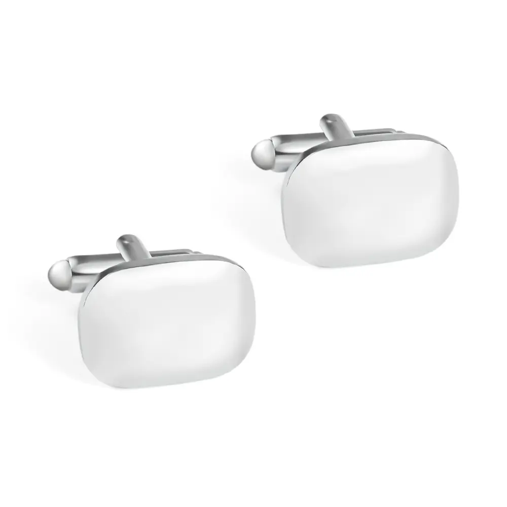 Electroplated Silver Smooth Metal Cufflinks Manufacturers Cheap Wholesale CL-C184