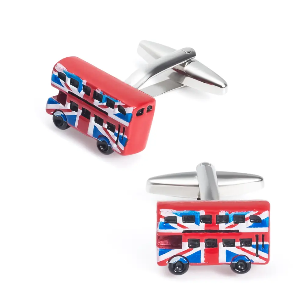 Personalized England London Bus Cufflinks OEM Design Factory Cufflink Wholesale Men Shirts Accessories CC0262