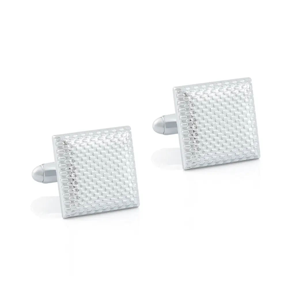 Wholesale New Classic Apex Square Metal Silver Plated Cuff Links Square Wedding Gift For Men CL-C191