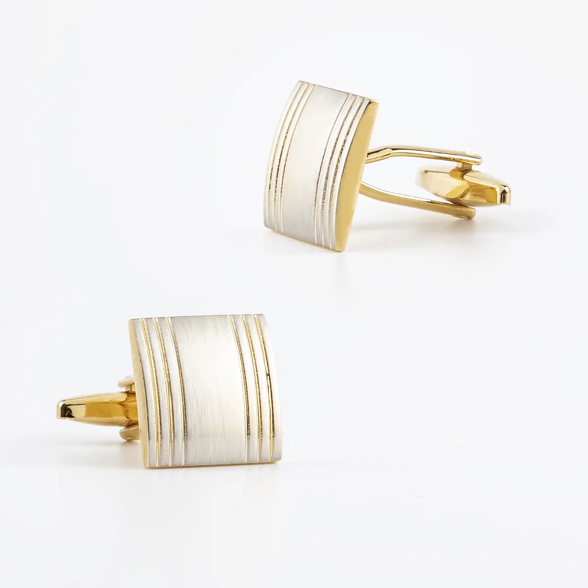 Wholesale Golden PCufflinks Simple Trendy Men's Suit Shirt Wedding Cuff Link Gifts CL0154-2G