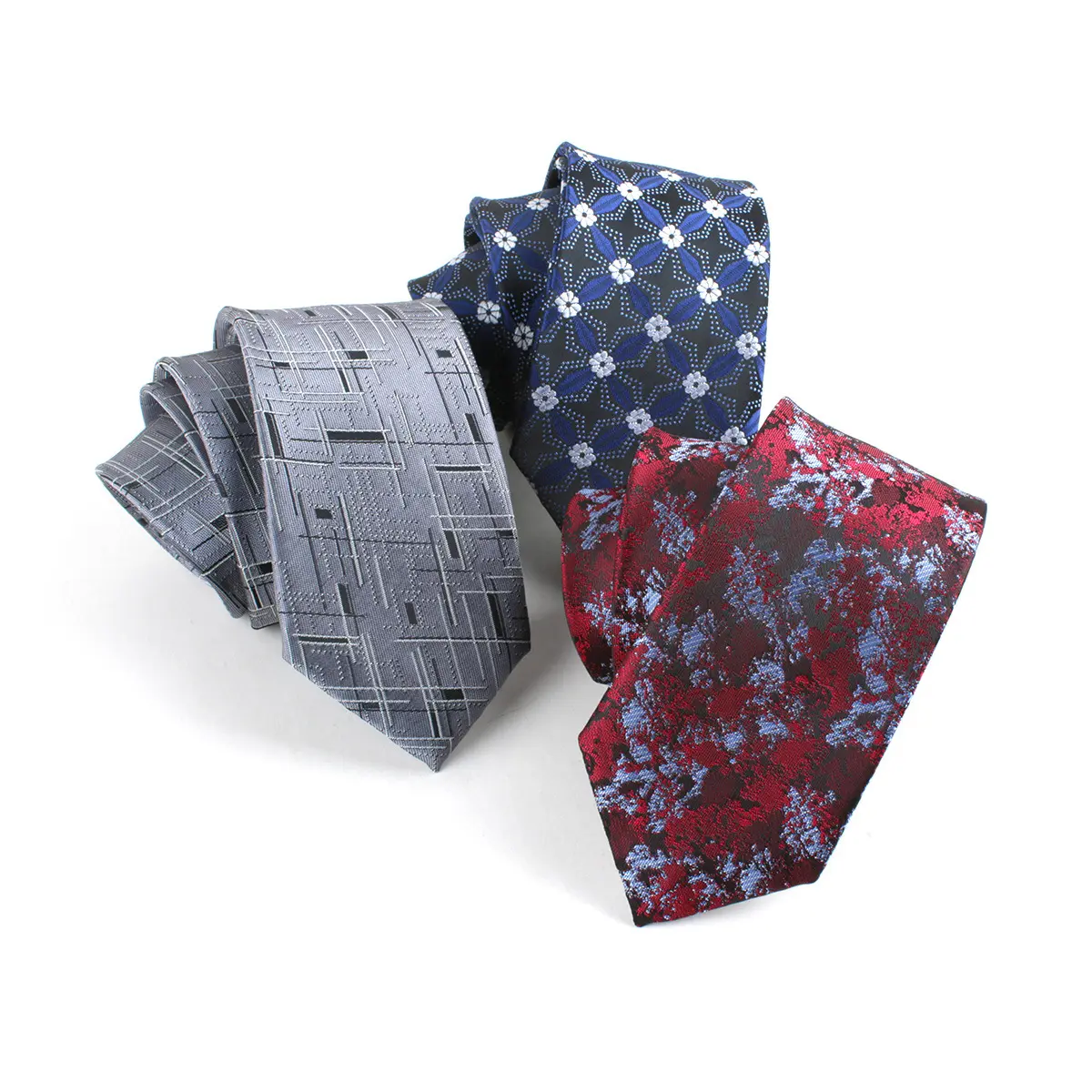 Cheap Paisley Floral Jacquard 6cm Skinny Tie Slim Party Men Suit Gift Polyester Neckties PT6005