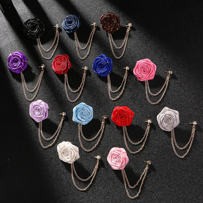 High Quality Mens Suit Dress Formal Suit Accessories Rose Brooch BC-1050