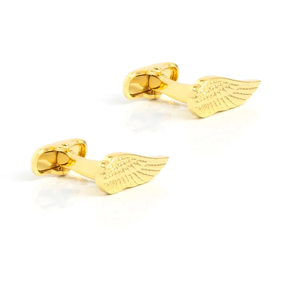 Luxury Fashion Gold Plated Angel Wings Men Cuff...