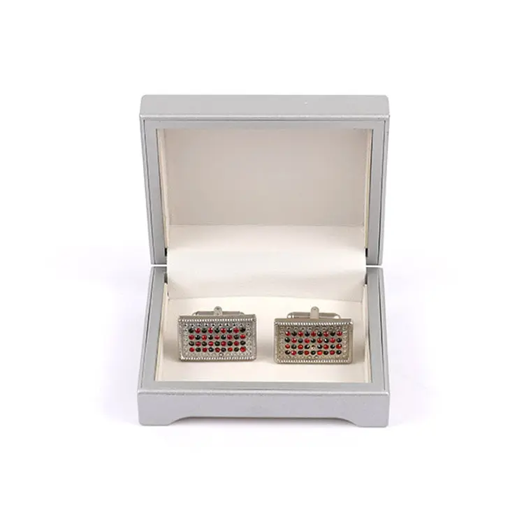 Silver Flip Cover Cufflinks Box Elegant Men Acc...