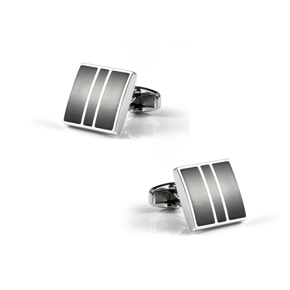 Simple Design Soft Enamel Black Square Alloy Cufflink for Men Shirt Wholesale Low Price CCW0085