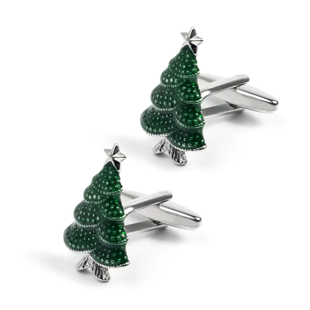 Christmas Tree Cufflinks High Quality Fashion Delicate Design Shirt Cuff Links for Men CC0195