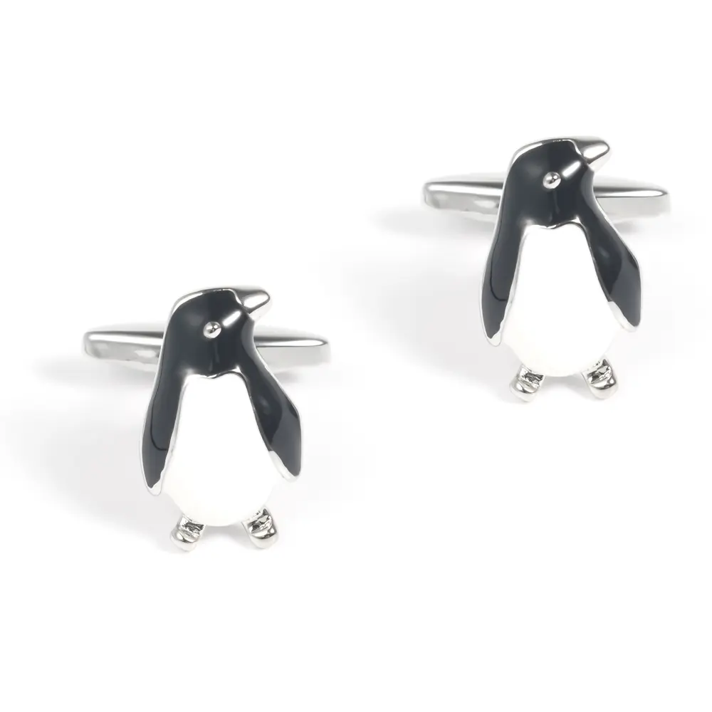 Men Custom Fashion Novelty Black & White Penguin Cufflinks Bulk Order CC0029