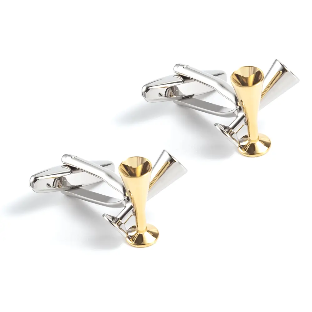 Men Luxury Gold & Silver Novelty Champagne Cups Design Cufflinks Formal Suit Shirt Accessory CL0084